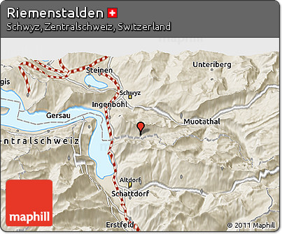 Shaded Relief 3D Map of Riemenstalden