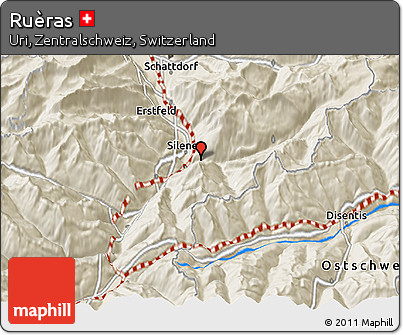 Shaded Relief 3D Map of Ruèras