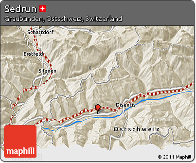 Shaded Relief 3D Map of Sedrun