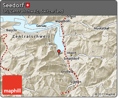 Shaded Relief 3D Map of Seedorf