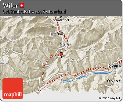 Shaded Relief 3D Map of Wiler