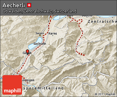 Shaded Relief 3D Map of Aecherli