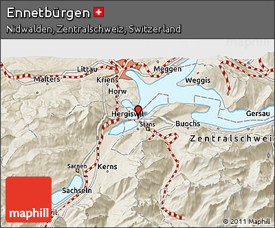 Shaded Relief 3D Map of Ennetbürgen