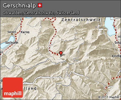 Shaded Relief 3D Map of Gerschnialp