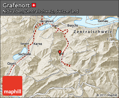 Shaded Relief 3D Map of Grafenort