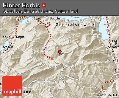 Shaded Relief 3D Map of Hinter Horbis