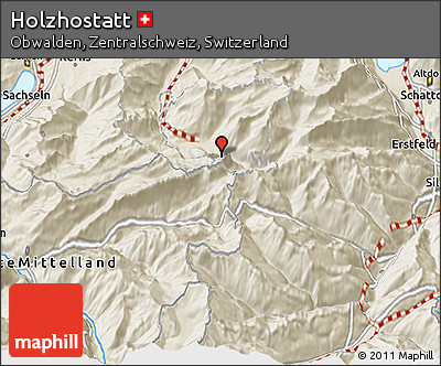 Shaded Relief 3D Map of Holzhostatt