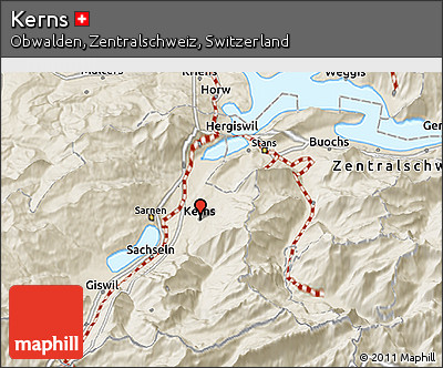 Shaded Relief 3D Map of Kerns