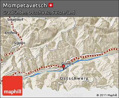 Shaded Relief 3D Map of Mompetavetsch
