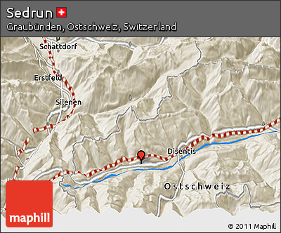 Shaded Relief 3D Map of Sedrun