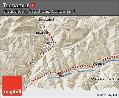 Shaded Relief 3D Map of Tschamut