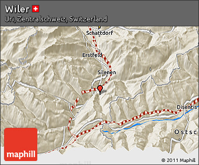 Shaded Relief 3D Map of Wiler