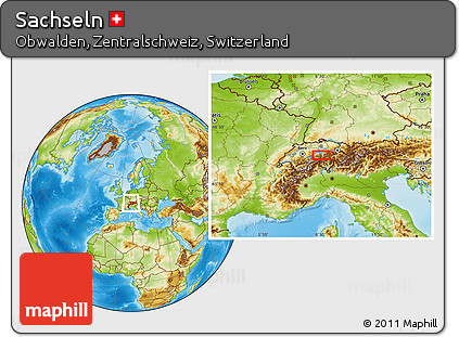 Physical Location Map of Sachseln