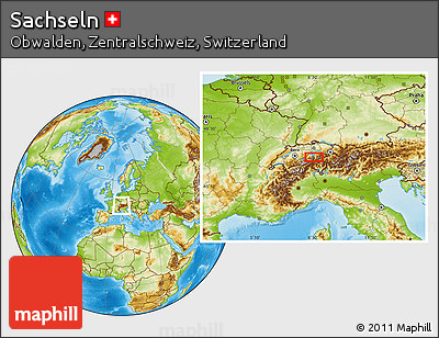 Physical Location Map of Sachseln