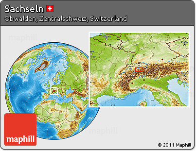 Physical Location Map of Sachseln