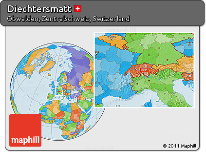 Political Location Map of Diechtersmatt