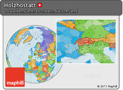 Political Location Map of Holzhostatt