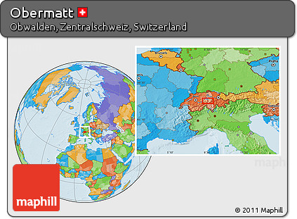 Political Location Map of Obermatt