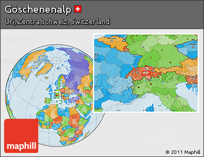 Political Location Map of Göschenenalp
