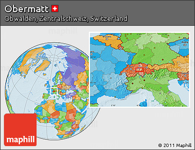 Political Location Map of Obermatt