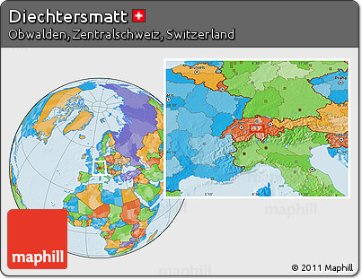 Political Location Map of Diechtersmatt