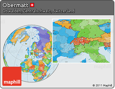 Political Location Map of Obermatt