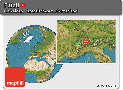 Satellite Location Map of Flüeli