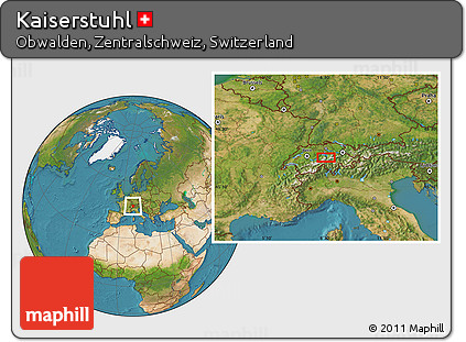 Satellite Location Map of Kaiserstuhl
