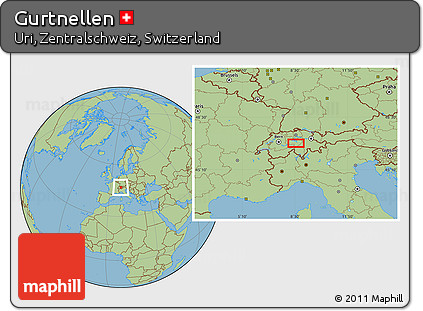 Savanna Style Location Map of Gurtnellen
