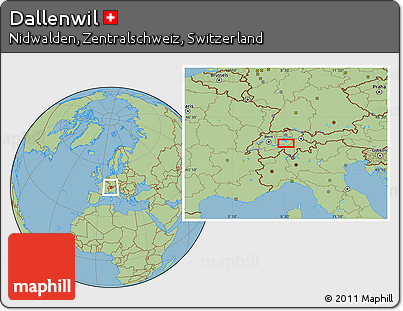 Savanna Style Location Map of Dallenwil