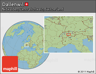 Savanna Style Location Map of Dallenwil