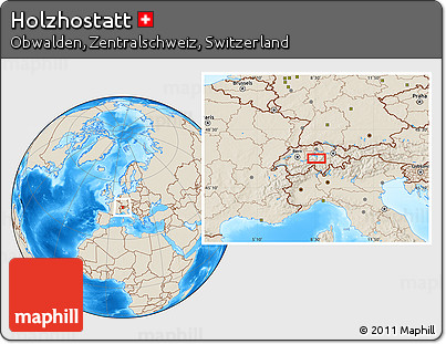 Shaded Relief Location Map of Holzhostatt