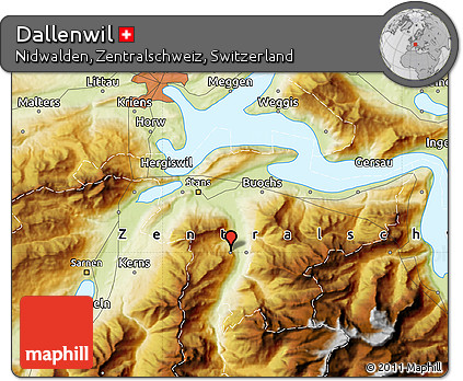 Physical Map of Dallenwil