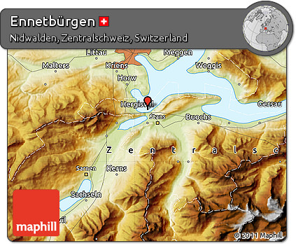 Physical Map of Ennetbürgen