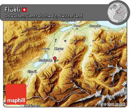 Physical Map of Flüeli