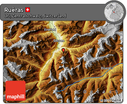 Physical Map of Ruèras