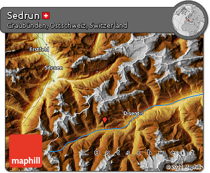 Physical Map of Sedrun