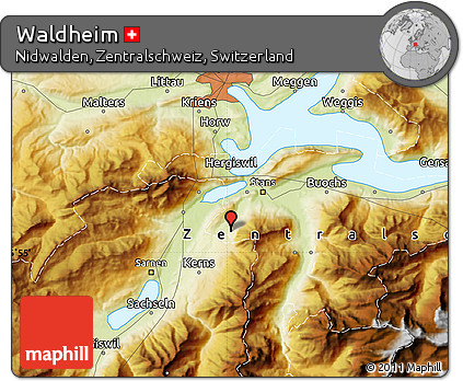 Physical Map of Waldheim