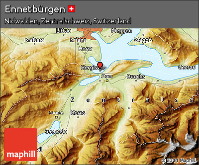 Physical Map of Ennetbürgen