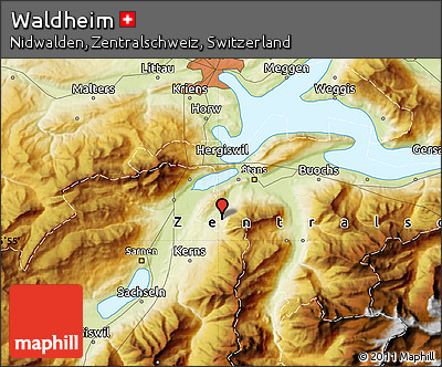 Physical Map of Waldheim