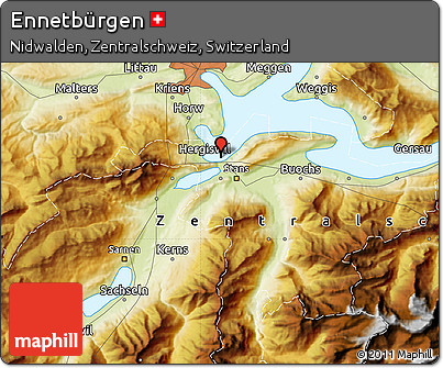 Physical Map of Ennetbürgen