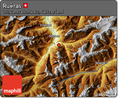 Physical Map of Ruèras