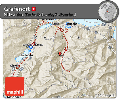 Shaded Relief Map of Grafenort