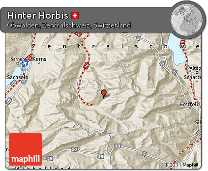 Shaded Relief Map of Hinter Horbis