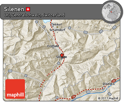 Shaded Relief Map of Silenen