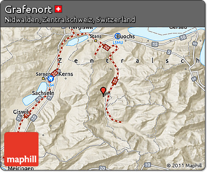Shaded Relief Map of Grafenort