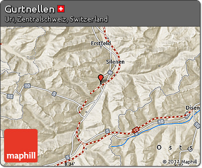 Shaded Relief Map of Gurtnellen