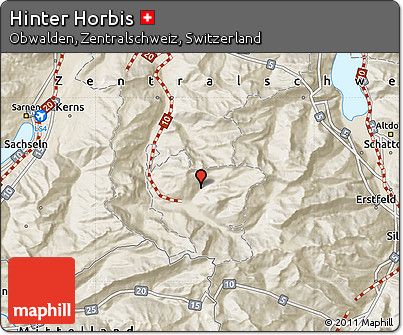 Shaded Relief Map of Hinter Horbis