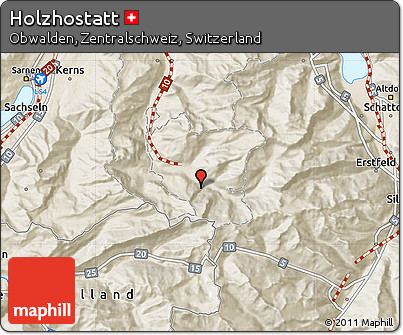 Shaded Relief Map of Holzhostatt