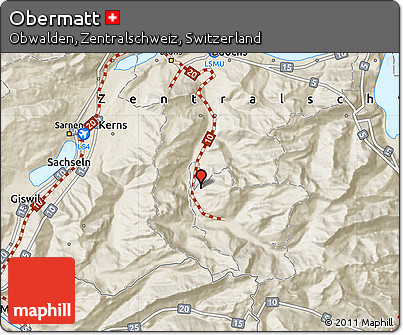 Shaded Relief Map of Obermatt